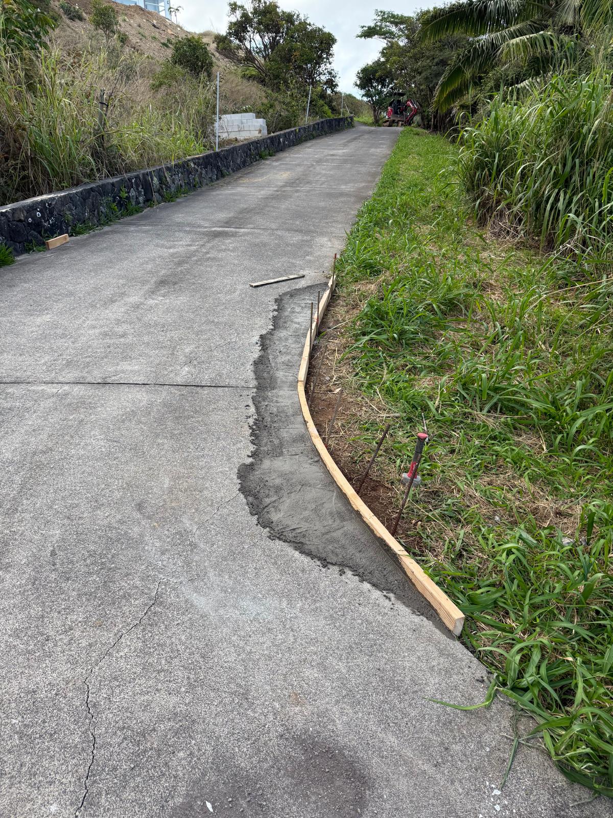 Clean sweeping concrete driveway and freshly finished curb edge — pressure washing service in Denver
