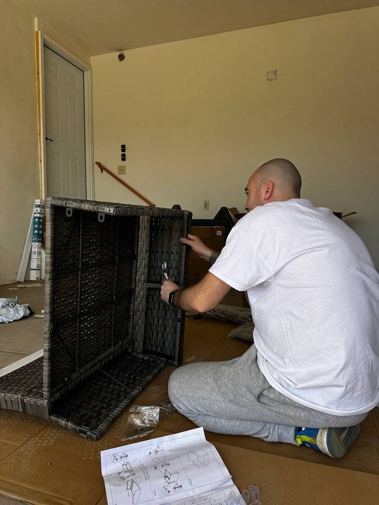 Large wire pet crate assembled square in a finished hallway — assembly service in Denver